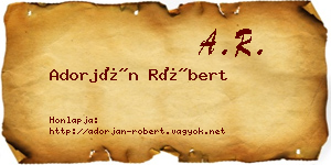 Adorján Róbert névjegykártya